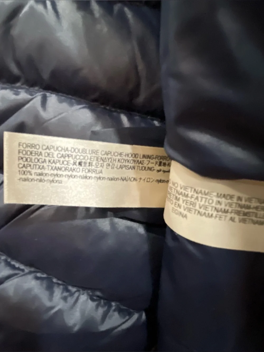 Massimo Dutti Quilted Down Navy Jacket, Size S